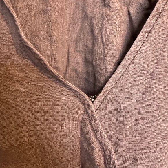 Free People Brown Ruffled Sleeved Wrapped V-Neck Cropped Women’s Blouse Top - Picture 3 of 8